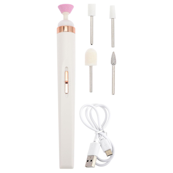 Elektrisk Nagelfil Nagelfilmaskin Nageldrill Manikyrverktyg Drill Naglar Vit 16.5 White 16.5x1.5cm