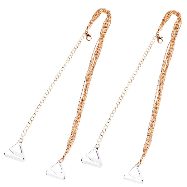 2 stk. Kvinders Undertrøje Skulderremme BH Kvast Anti-slip Spænde Skulderrem Justerbar Skulderbælte Golden 28X2.2X0.1CM