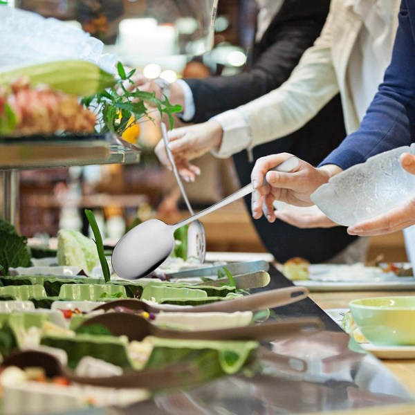 1 Stor Serveringske, 1 Spaltet Serveringske, Rustfrit Stål, Til Buffet, Banket, Catering, Serveringske Sæt, Opvaskemaskine Sikker