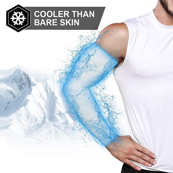 2 Par Solbeskyttende Kølende Armsleeves Til Mænd Og Kvinder, Upf 50 Armdække Sort Hvid Black  White