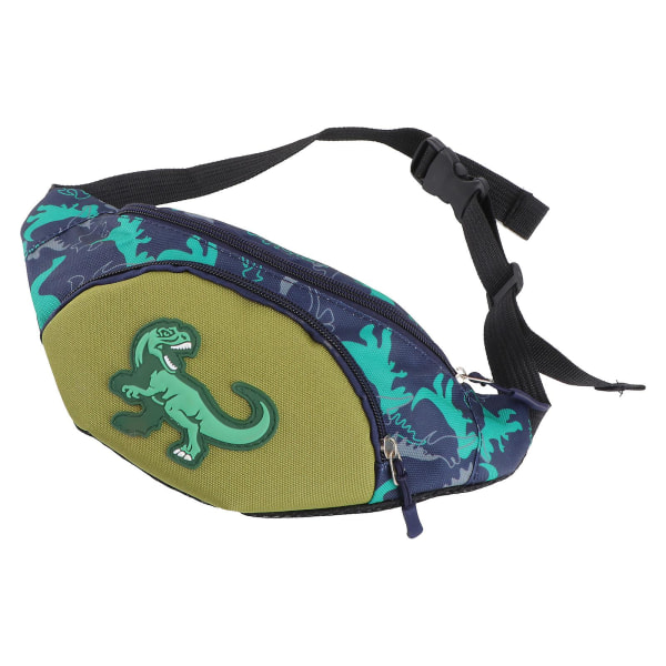 Løpebelte for barn, justerbart belte, dinosaur-beltepose for jenter og gutter, brystpose Green 32*7*13cm
