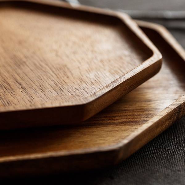 2 kpl Akatsia Puinen Tarjottimet Tarjoilulautaset Oktagooni Neliö Tarjoilulauta Leivän Charcuterie-Lauta Hedelmäsalaatti Juustolauta V