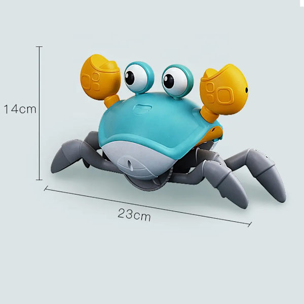 Krybende Krabbe Legetøj, Interaktivt Krabbe Legetøj til Babyer med Musik og Lys, Syngende Legetøj med Automatisk Hindring Undgåelse, USB Opladning Design over 3 År