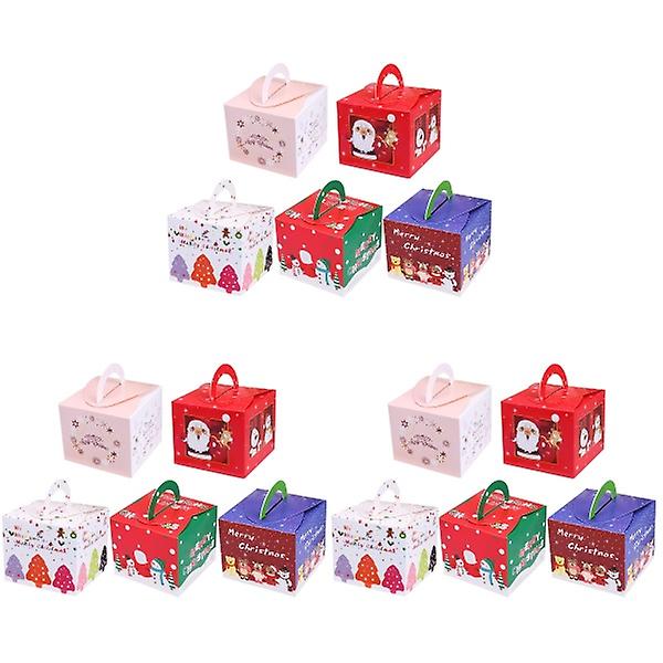 60 stk Juleæbleholdere Gaveæsker Dessertindpakningsæsker (blandet stil) 60 stk 9,5*9,5*8cm 60 pcs 9.5*9.5*8cm