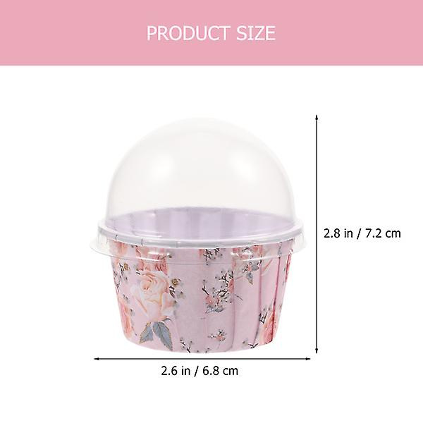 100 stk Bryllup Muffinforme Papirforme Kagebakke Bage Cupcakesforme Med Dæksler Pink 7,2X6,8X6 Pink 7.2X6.8X6.8CM