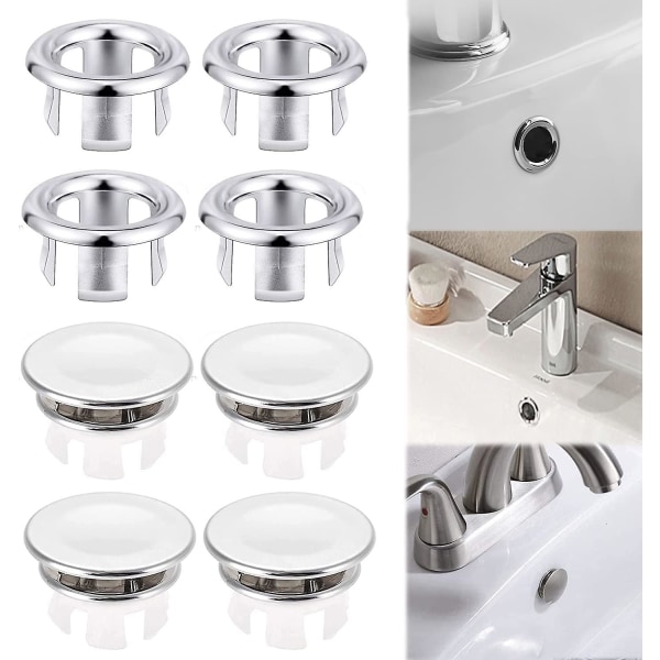 Set Of 12 Sink Overflow Ring Round Sink Hole Overflow Cover Overflow Drain Plug Cover