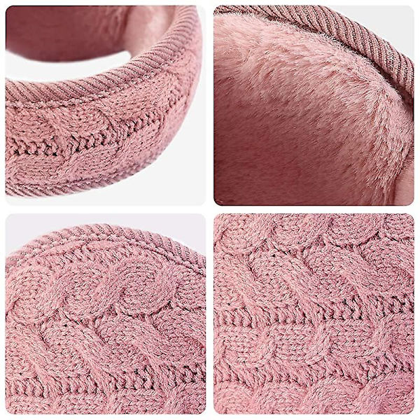 Ørevarmere Vinter Kvinner, Dame Vinter Ørevarmere Unisex Varme Strikket Ørevarmere Foldbar Ørevarmer For Kvinner Twist rosa Twist pink