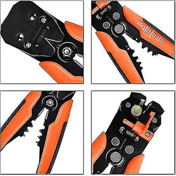 Afisoleringstang, afisoleringsværktøj, kraftig 5-i-1 automatisk afisoleringstang, crimper, skærer til afisolering af ledninger, kabelskæring, crimpning 10awg-24