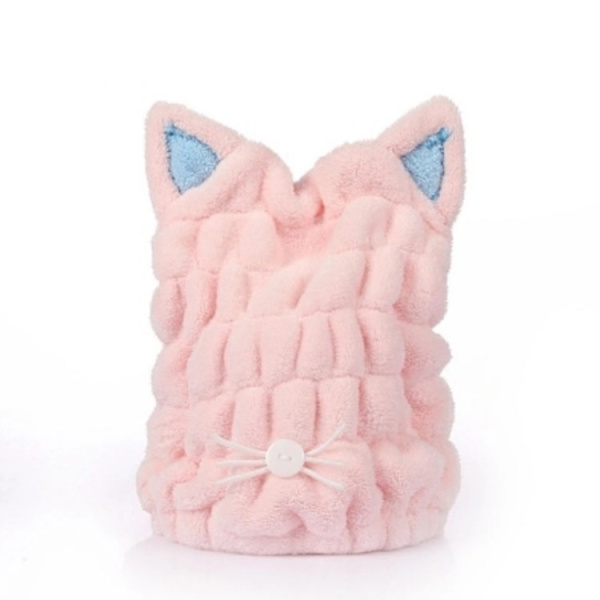2 Stykker Hår Tørre Håndklæder Hætte Hurtig Tørre Badehætte Mikrofiber Hår Håndklæde Hår Wrap Koralskind Super Absorberende Hår Håndklæde til Kvinder Børn