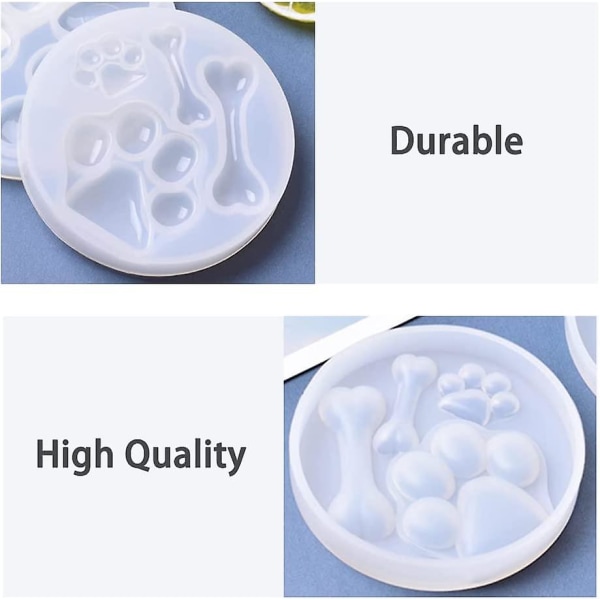 Silikone Bjørnepote Aftryk Støbeforme Benformede Charms Epoxy Resin Forme Kæledyrstema Silikoneforme Til Resin Epoxy Håndværk (2 stk, Hvid)