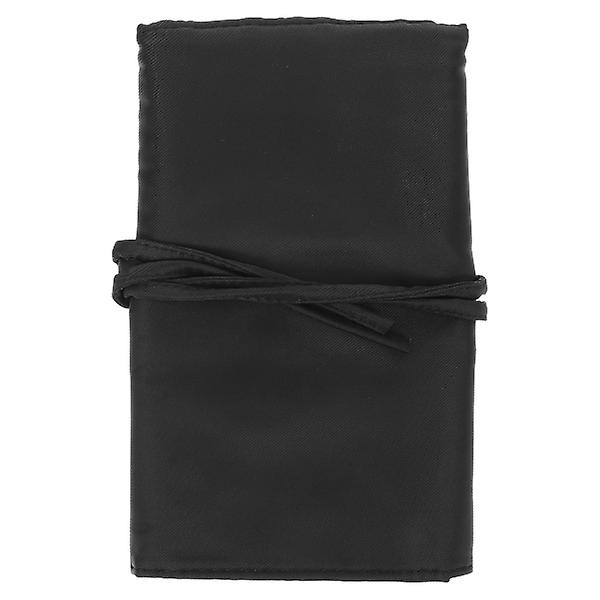 Foldbar Makeup Pensel Opbevaringspose, Bærbar Rulbar Makeuppose til Pensel, Sort 52,6x22,2cm Black 52.6x22.2cm