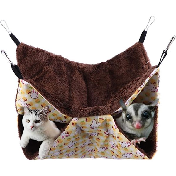 Hammock för ekorrar, hamstrar, råttor - för små djur som illrar, marsvin, degus, gerbiler, möss, hamstrar - liten gul leksak för illrar
