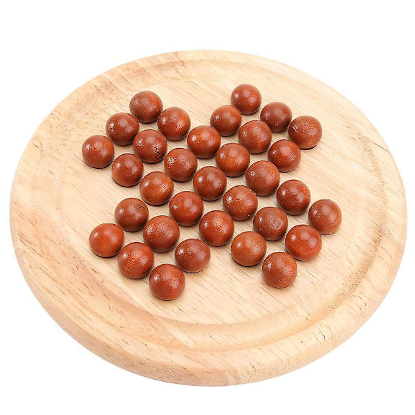 2 Set Solitaire Schackbräde Trä Tränings Schack Pedagogisk Leksak 14X14CM 14X14CM