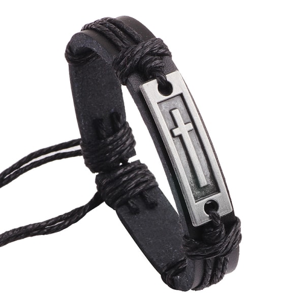 Läderarmband med kors för män: Bekräftelsepresenter till tonårspojkar