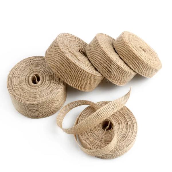 Jute Burlap Band, Brun Premium Tygband, Personligt Band för Stor Rosett, Krans, Bröllop, Festpresent och DIY-Hantverk (2 cm x 10 m)