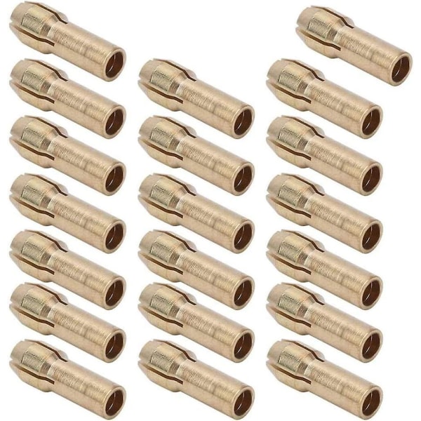 20 stk Messing Borchuck Presisjon 0,5-3,2 mm Messing Kollettchuck Passer Dremel Rotasjonsverktøy Samle Chuck Holder Elektrisk Sliping Bor