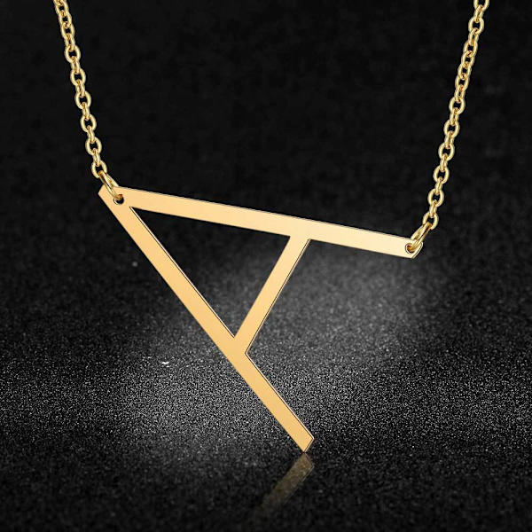 18K Forgyldt Rustfrit Stål Initial Halskæde Stor Bogstav Halskæde Stor Initial Vedhæng Monogram Navn Halskæde til Kvinder Pakke med 2
