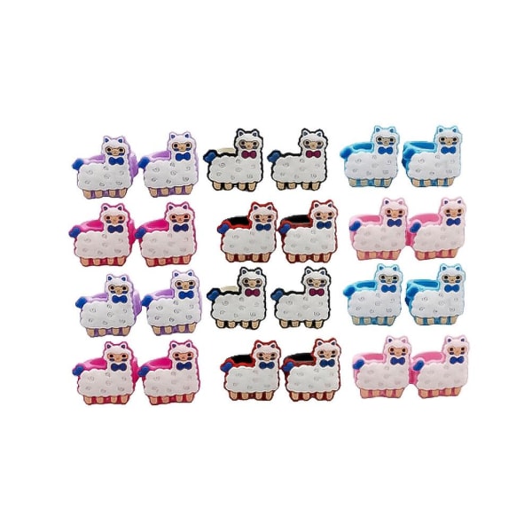 25pcs Alpaca Design Rings Pvc Finger Rings Adorable Decorative Jewelry Birthday Party Favors Gifts (