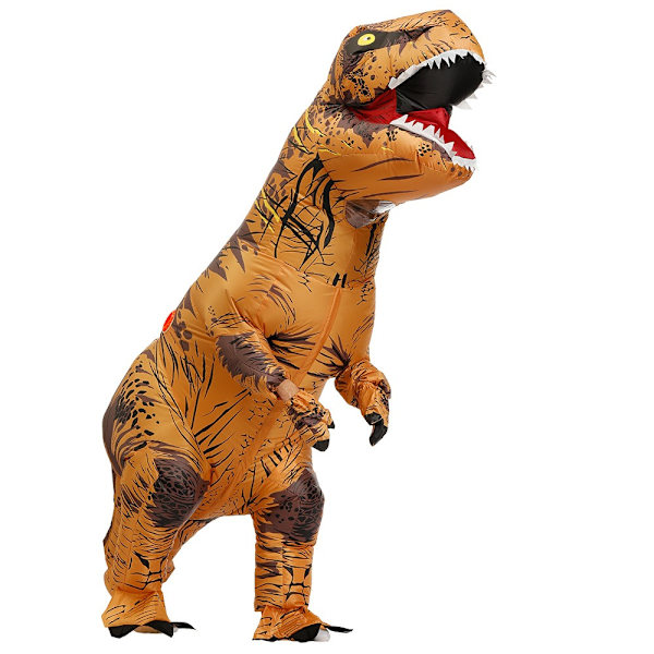 NYTT Oppblåsbart Tyrannosaurus Dinosaur Kostyme Voksen, Oppblåsbar Dinosaur Kostyme Voksen Størrelse