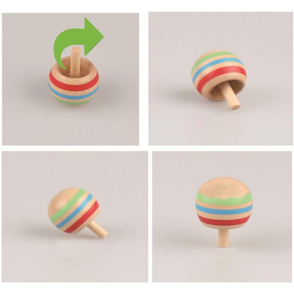 3 st Trä Gyro Finger Spinner Snurrande Topp Leksak för Barn Stressavlastare, Perfekt Intellektuell Leksakspresentuppsättning