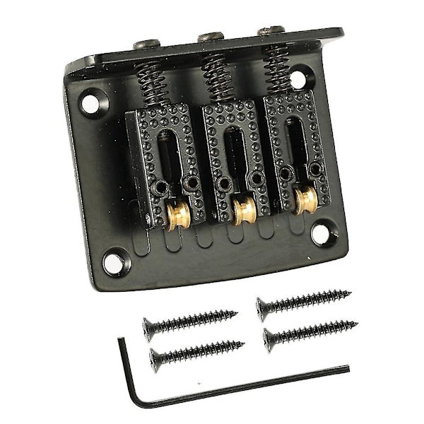 3-strengers gitar Hard-tail Tailpiece Bridge Kompatibel med Cigar Box, Elektrisk Gitardeler Gitarutskifting