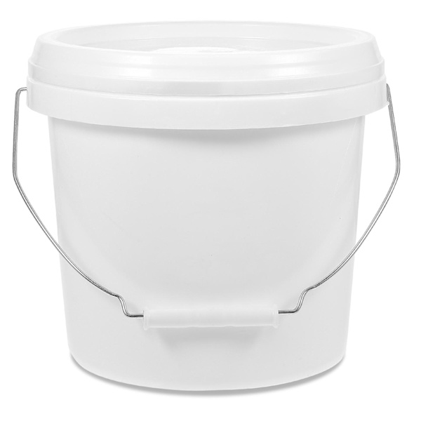 2 st Runda Hinkar Multifunktionell Hink 4 Liter Hink Med Lock Pigment Hink Vit 21.2X20cm White 21.2X20cm