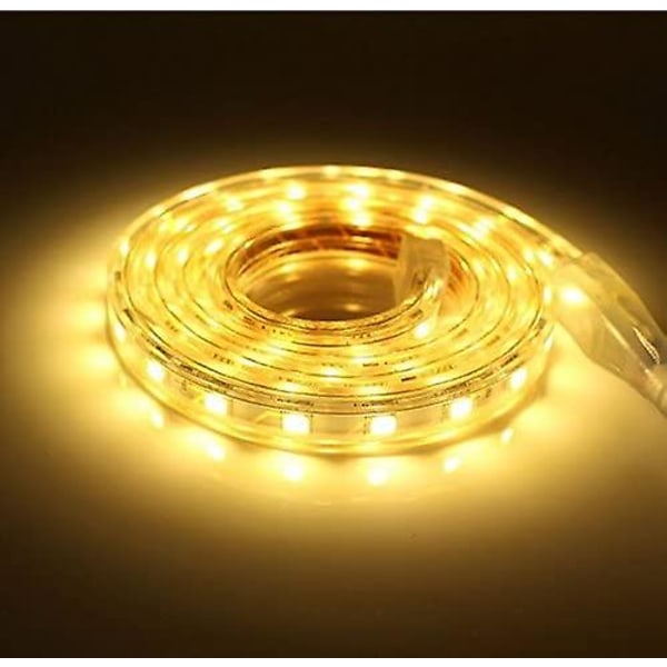 LED-stripe, 2m LED-stripe, Lyssterk LED-stripe 220v, 5050 Ip65 Vanntett LED-stripe, Varmt Hvit (2)