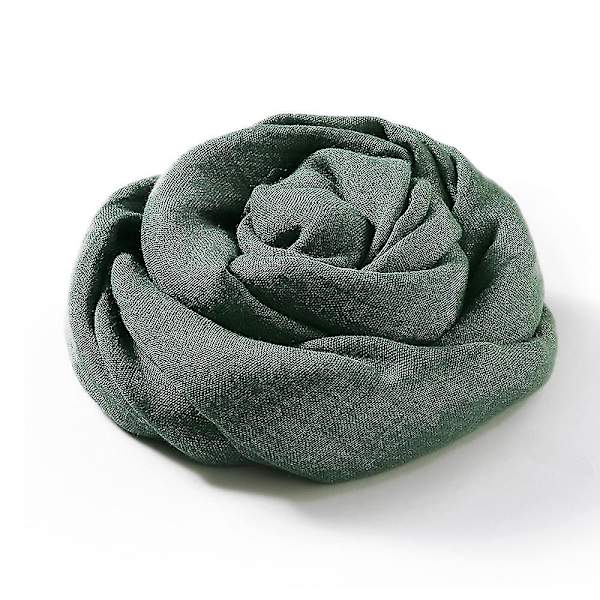 Bomullslinnesjal Bred Linnekappa Enkelt Sjal Armégron Army green