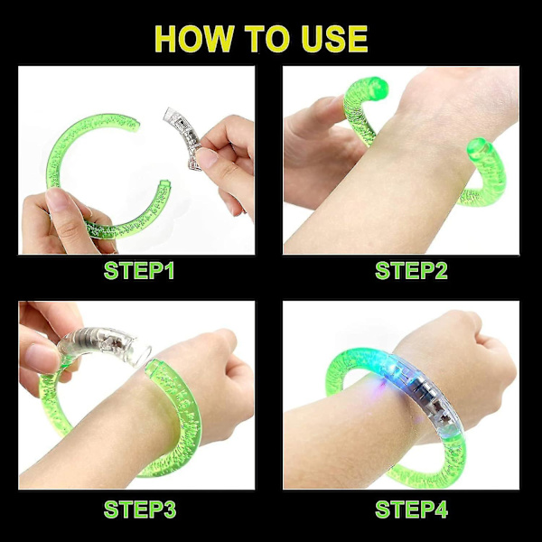 LED-armband, Lysande Glow Stick Armband Blinkande Sportarmband, Glow In The Dark Halloween Party Karneval Tillbehör Favoriter 12st 12pcs