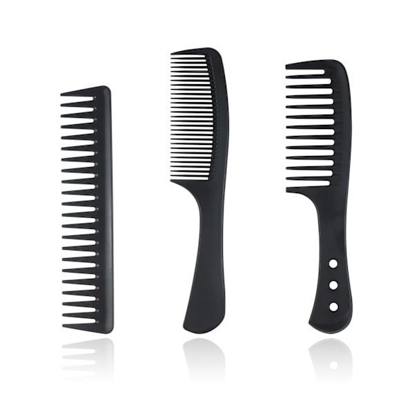 3-pack Bredtandad Avredlande Hårkam Avredlande Hårkam Hårstyling Kam Set, Svart