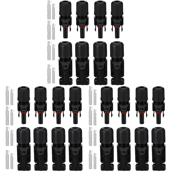 24 stk Solcelle Kabel Connector Adapter Solpanel Trådforbindelser 24 stk 6x2x2cm 24 pcs 6x2x2cm