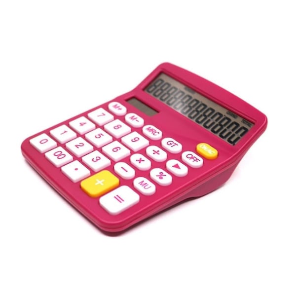 12-cifret skrivebordsberegner Store knapper Finansiel virksomhedsregnskabsværktøj(roserød)