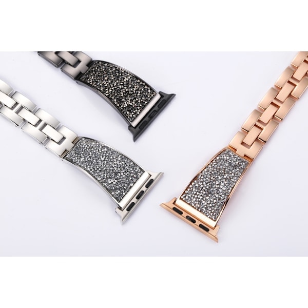 pc Rhinestone urrem - Passer 42/44/45/49 mm ure, glitrende, slidstærkt materiale Justerbar længde_RY