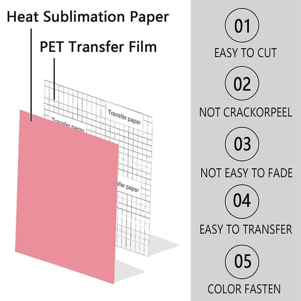 Infusible Ink Overføringsark Varmeoverføring Sublimeringsp papir Fortrykt Kompatibel Med Kanne (9 Ark Solid Co