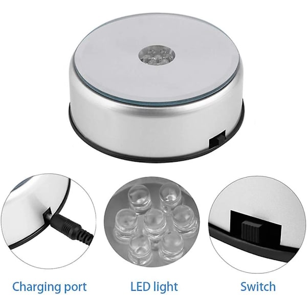 2 stk - Multifarvet LED Lys Rund Lysbase Til Klar Cocktailglas (7cm)