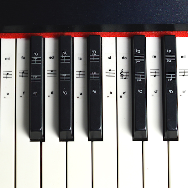 6 stk. Pianotaster-klistermærker Pianotastatur-etiketter Pianobænketiketter Pianotaster-etiketter Tastatur Musiknote-klistermærke Piano