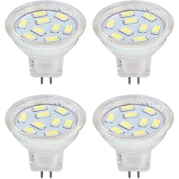 2W MR11 GU4 LED-pære 12 Volt Kaldhvit 6000K, 20W Halogen Erstatning, MR11 G4/GU4.0 LED-spotlight for Hjem, Landskap, Innfelt