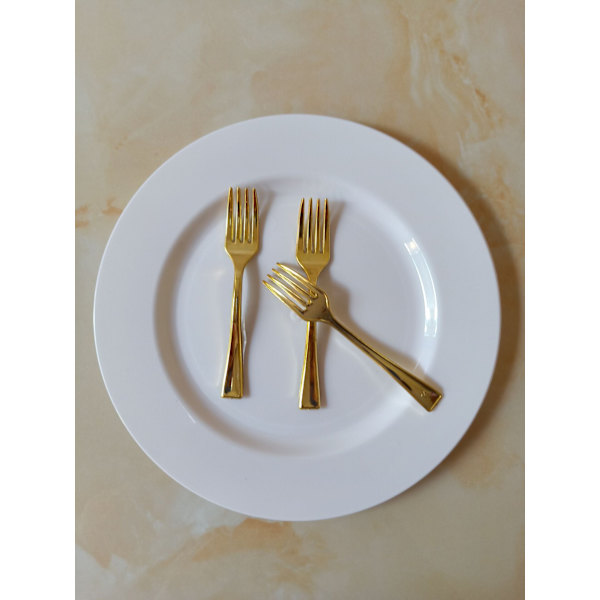 25-delars Set med Plastgafflar Minimalistisk Engångsbestick