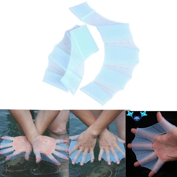 Halvfinger Pure Hand Flyvende Fisk Frø Silikon Andefødder Trænings Padle Svømning Tilbehør (M, Voksen Kvinde)