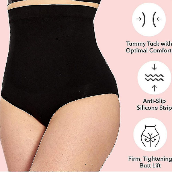 2 stk. Shapewear til kvinder, mavekontrol, højtaljede trusser, plus size