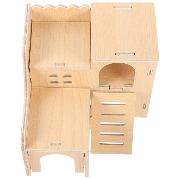 Multifunktionelt Hamsterhus Hamster Slot Dobbeltlags Rotteværelse Lille Dyrehule Bur Dekoration 15,5x14,5cm 15.5x14.5cm