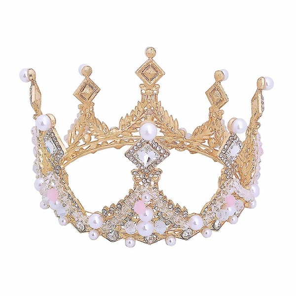 1 st Elegant huvudbonad för barn Crystal Crown Huvudbonad Födelsedagsklänning Huvudbonad Guld12x12x6cm Golden 12x12x6cm
