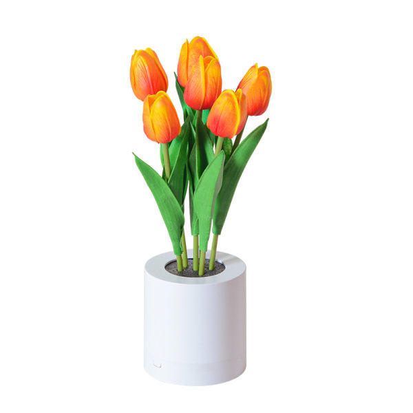 Mote Tulip Lampe Nattlys Simulering LED Seks Tulipaner Bordlampe Egnet for Romdekorasjon