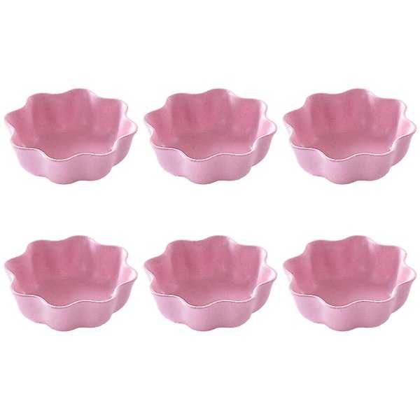 6 stk Hjemmekjøkken Saucer Kreativ Saus Krydderrett Snack Mat Tallerkener Rosa 6.8X6.8X2.2CM Pink 6.8X6.8X2.2CM