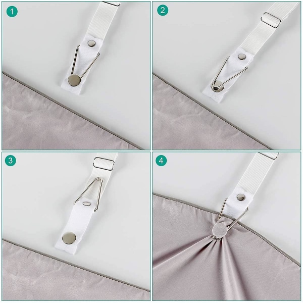 Sengetøyholderstropper - Justerbare sengetøyclips - Sengetøyfesterstropper - Elastiske klipsholdere for sengetøy, madrassovertrekk, sofa