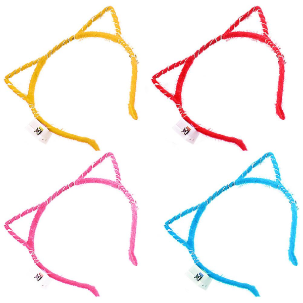 4 stk. Tiara Jente Cat Ear Hårbånd Cat Ear Hodeplagg Cat Ear Hårbånd Cat Hårbånd 4stk 4pcs