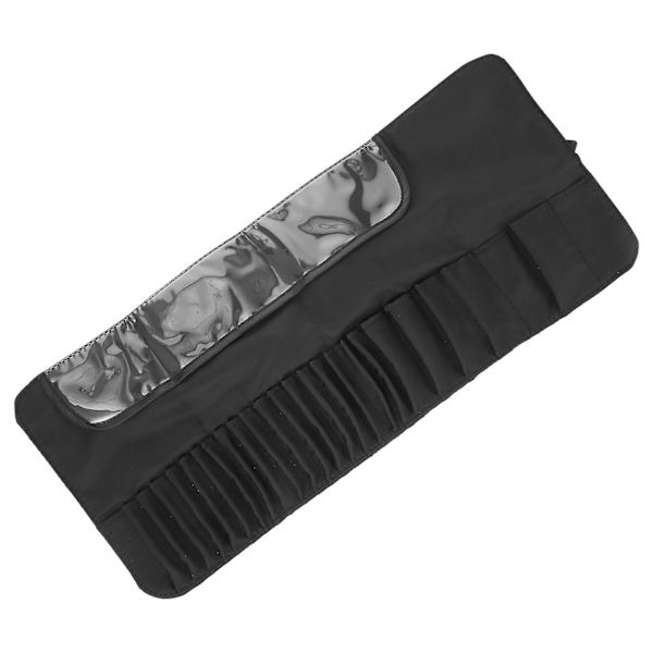 Foldbar Makeup Pensel Opbevaringspose, Bærbar Rulbar Makeuppose til Pensel, Sort 52,6x22,2cm Black 52.6x22.2cm