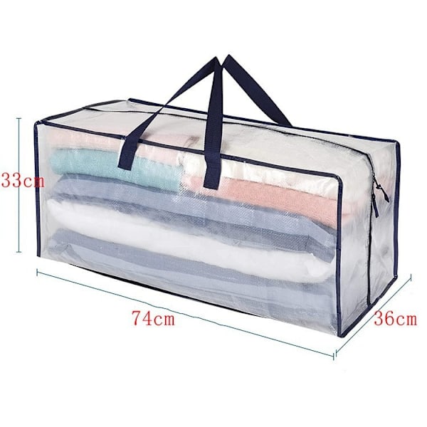 4-pack Extra Stora Transparenta Flyttpåsar med Ryggsäcksremmar, Starka Handtag & Blixtlås, Alternativ till Flyttlådor (Transparent, 4-pack)