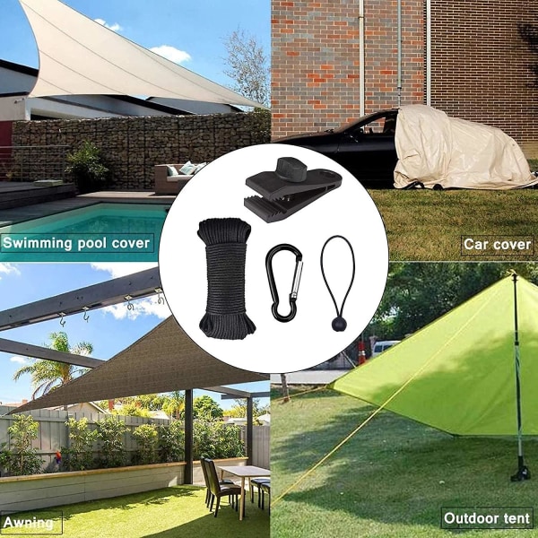 Tarpklämmor, 31 st Krokodillmun Tältklämmor Tarpklämmor Med Tight Lock Elastisk Klämma Skruvar Tarp Bollar Bungee Rep Tält Bungee Rep Med Karabinkrok