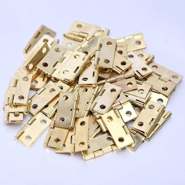 50 stk. hengsler Butt Hinge med 200 stk. 5 mm Mini Messing Kull-erstatningsskruer